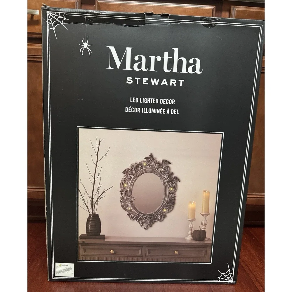 Brand New VIRAL Martha Stewart Halloween LIGHT UP Bat Mirror gothic